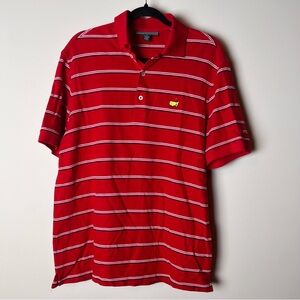 Masters Collection Men's M Red Striped Polo Augusta National Golf Pullover pima